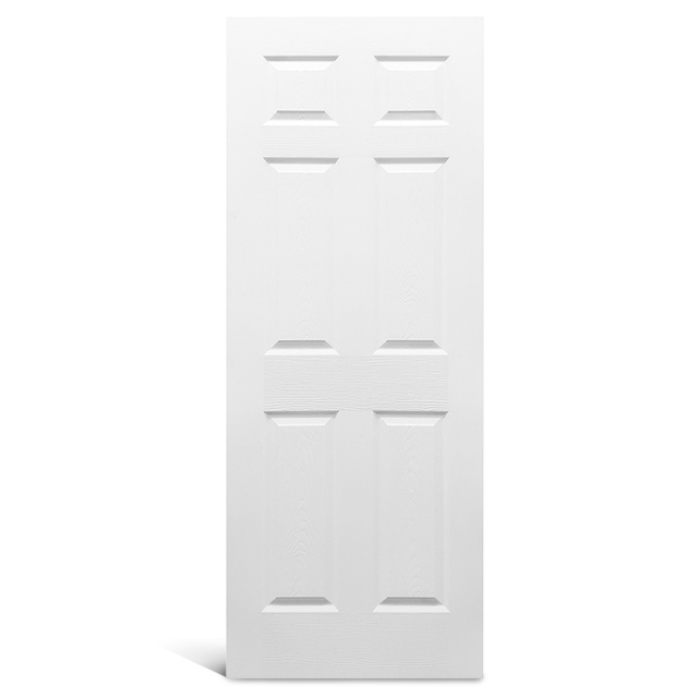 Porte moulée pré-peinte texturée à 6 panneaux