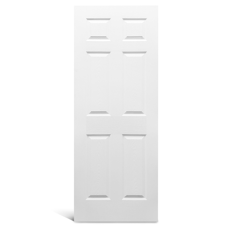 Porte moulée pré-peinte texturée à 6 panneaux