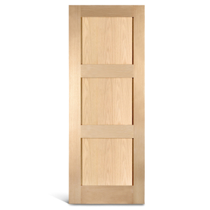 Porte Shaker en chêne à 3 panneaux plats