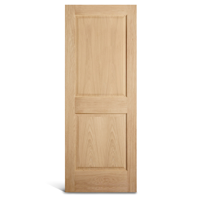 Porte à panneau en chêne à dessus carré à 2 panneaux