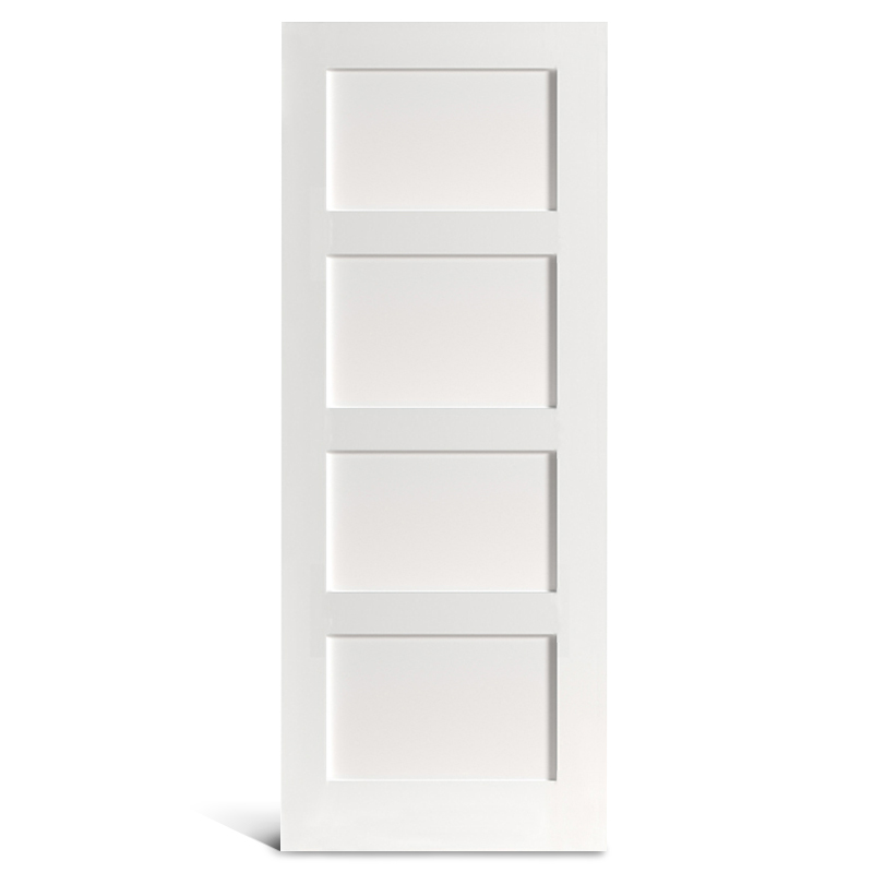Porte Shaker pré-peinte à 4 panneaux plats