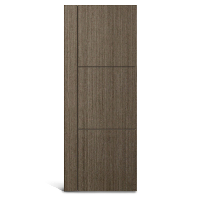 3 panneaux égaux avec 1 panneau vertical PVC rainuré Porte moulée