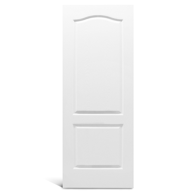 Rénovation intérieure de porte moulée texturée et apprêtée à 2 panneaux