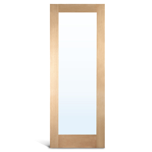 Porte française à 1 verre en chêne et verre