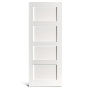 Porte Shaker à 4 panneaux plats apprêtés