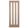 Porte à panneau en chêne et verre à 3 panneaux