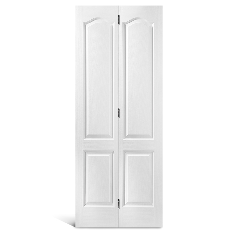 Porte pliante apprêtée à dessus arrondi à 4 panneaux