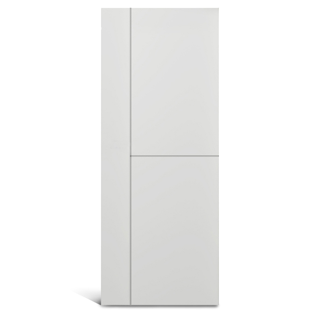 2 panneaux égaux avec 1 panneau vertical PVC rainuré Porte moulée