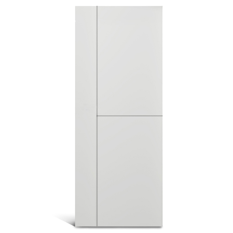 2 panneaux égaux avec 1 panneau vertical PVC rainuré Porte moulée