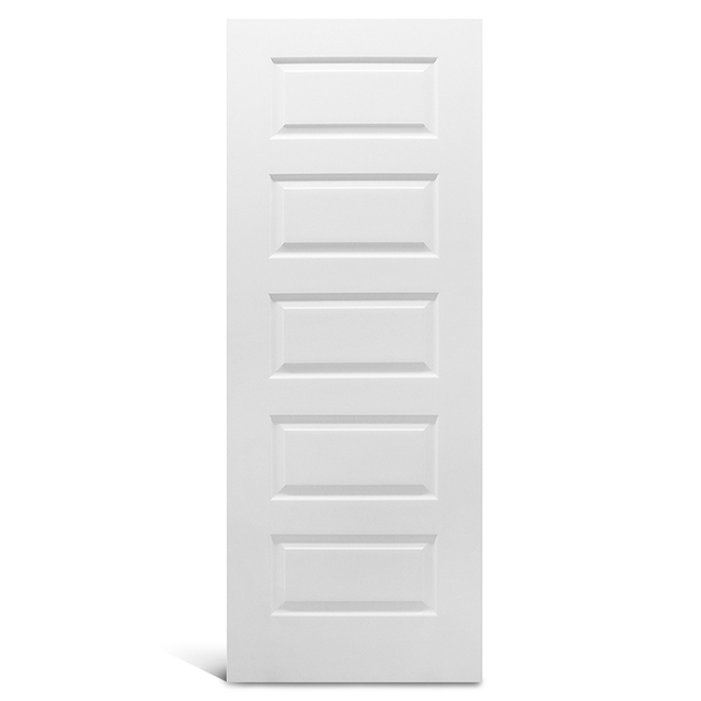 Porte moulée lisse à 5 panneaux