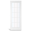Porte française en verre apprêté MDF 15 carreaux