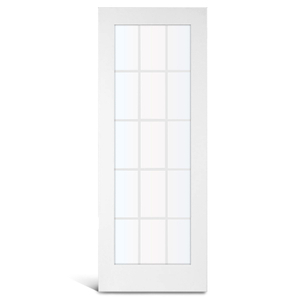 Porte française en verre apprêté en MDF 15 carreaux