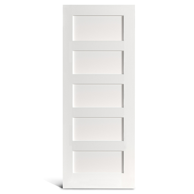 Porte Shaker pré-peinte à 5 panneaux plats