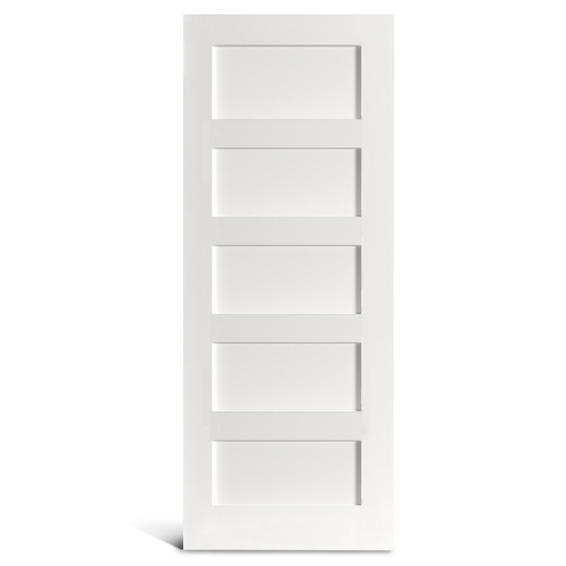 Porte Shaker pré-peinte à 5 panneaux plats