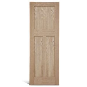 3 panneaux plats verticaux avec porte Shaker carrée en chêne