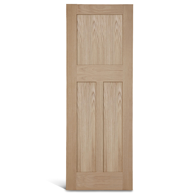 3 panneaux plats verticaux avec porte Shaker carrée en chêne