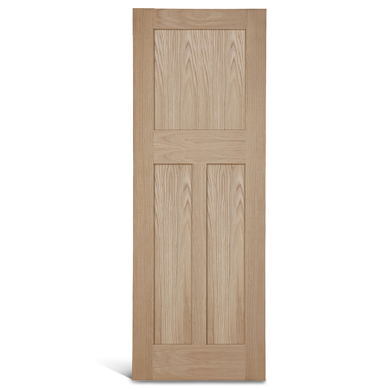 3 panneaux plats verticaux avec porte Shaker carrée en chêne