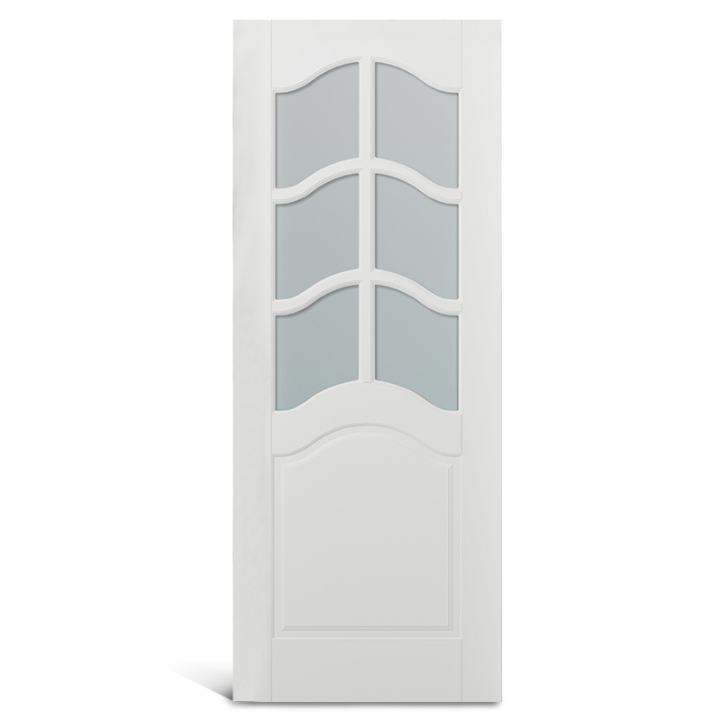 Porte moulée en PVC à 7 verres arqués