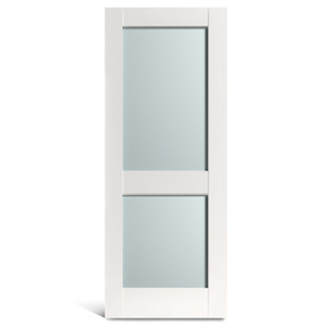 Porte-française à 2 carreaux en PVC et verre