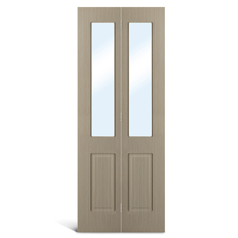 Porte pliante en PVC à dessus carré en verre à 4 panneaux