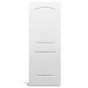Porte moulée texturée à dessus rond à 2 panneaux