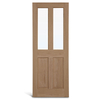 Porte à panneau en chêne et verre à 4 panneaux