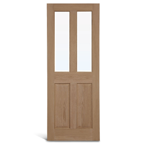 Porte à panneau en chêne et verre à 4 panneaux