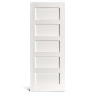 Porte Shaker à 5 panneaux plats apprêtés