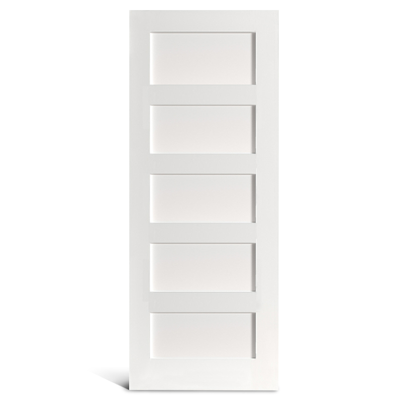 Porte Shaker apprêtée à 5 panneaux plats