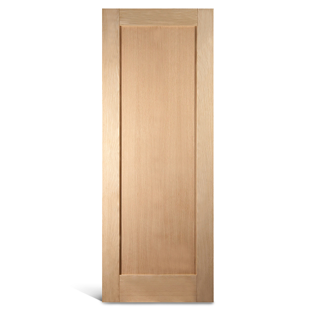 1 porte à panneau plat en bois de chêne