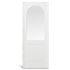 Porte moulée en PVC en verre à dessus rond à 2 panneaux