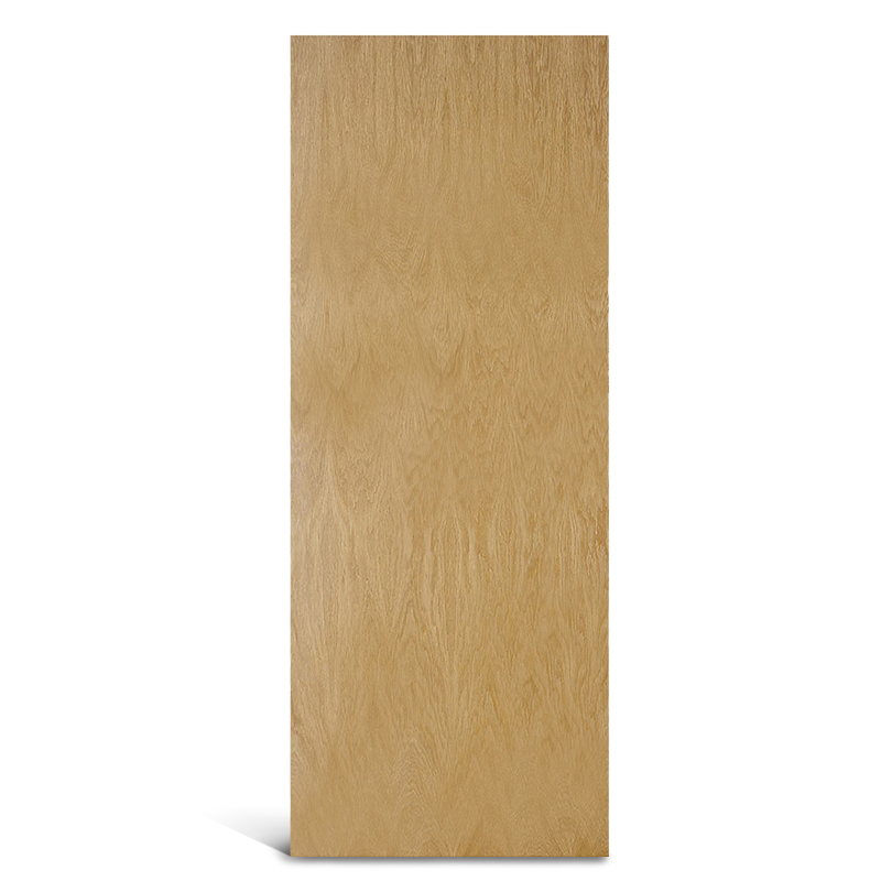 Porte int&eacute;rieure en bois mettant en valeur un riche grain naturel et un design affleurant