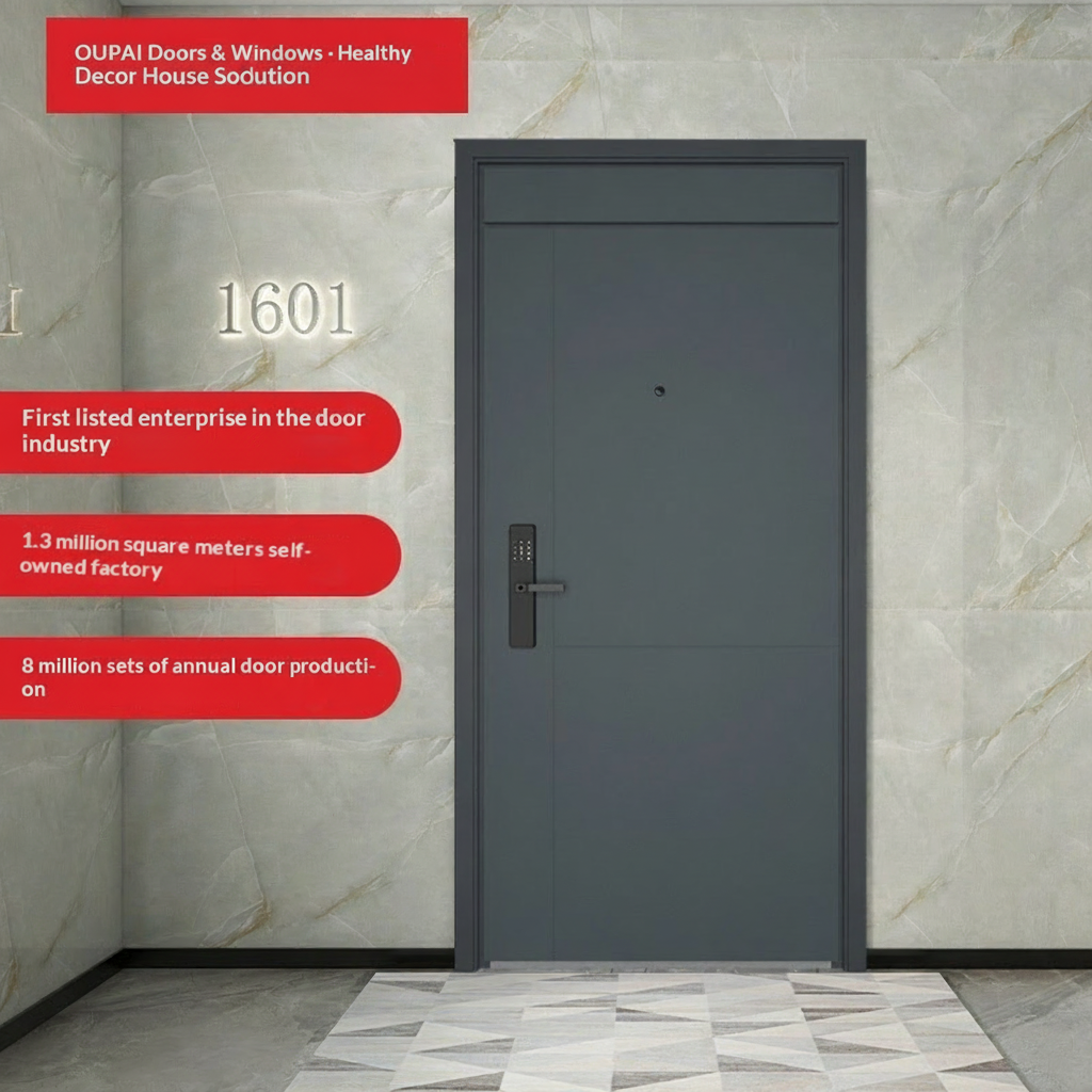 Porte de sécurité d'entrée en acier Oupai FSC CE Saso GOST-R authentifier